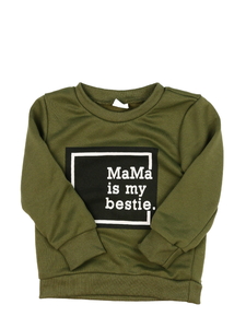 Zelená mikina s nápisy 