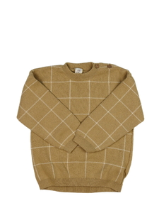 Hnědý kostkovaný svetr H&M