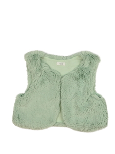 Zelená chlupatá vesta Next