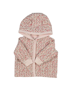 Růžová teplá květinová mikina Next