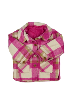 Kostkovaný růžový košilový kabátek F&F