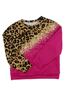 Hnědo-růžová slabší mikina 