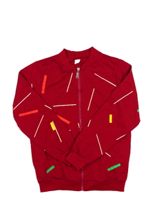 Červená vzorovaná mikina 