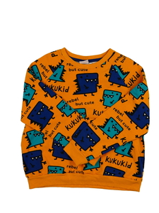 Oranžová mikina s příšerami 