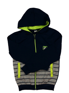 Tmavě modrá mikina s barevnými detaily