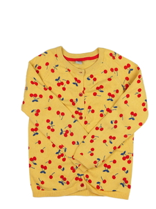 Žlutý propínací svetr s třešněmi Tu 
