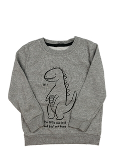 Šedá melírovaná mikina s dinosaurem George