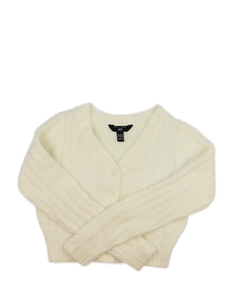 Krémový chlupatý crop top New Look 