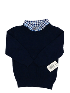 Nový tmavě modrý svetr s límečkem