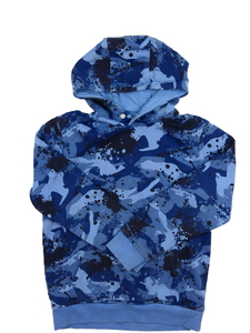 Modrá vzorovaná mikina 