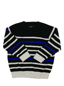 Tmavý pruhovaný přízový svetr George