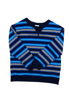 Modro-šedá pruhovaná mikina 