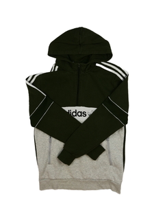 Khaki-šedá mikina vel. 176 Adidas
