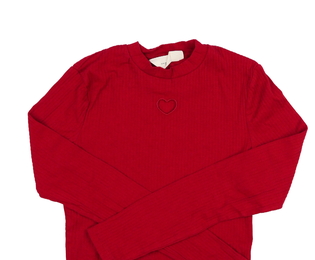 Červený crop top se srdcem H&M
