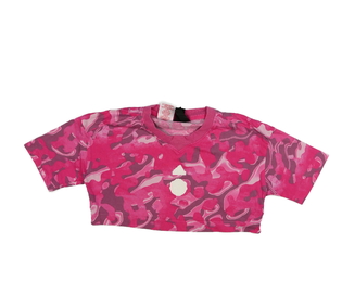 Růžový vzorovaný crop top Adidas