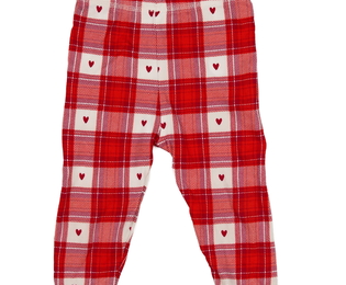 Červeno-bílé pyžamové kalhoty se srdíčky George