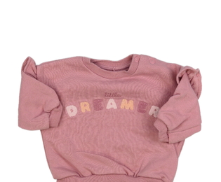 Růžová mikina s volánky a nápisy F&F