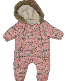 Růžový květinový zimní overal F&F