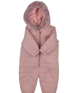 Růžový zimní overal s volánky 