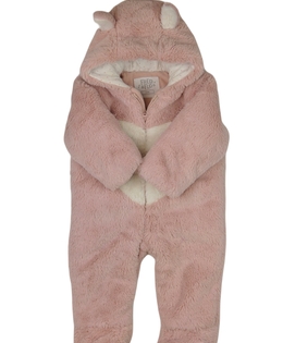 Růžový chlupatý zimní overal F&F