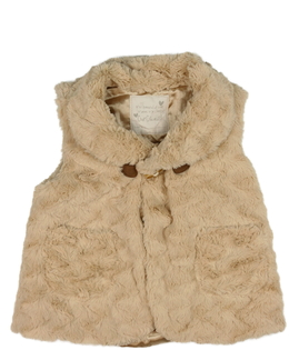 Hnědá chlupatá vesta 