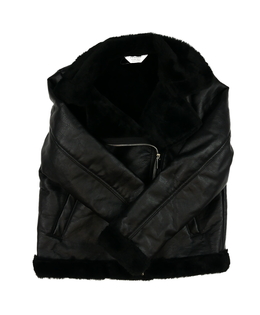 Černá koženková zimní bunda Primark 