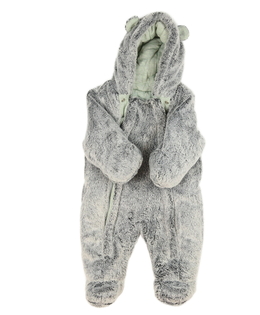 Šedý chlupatý zimní overal George