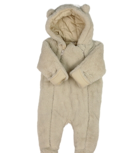 Světlý chlupatý zimní overal 