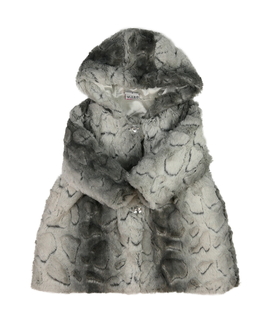 Šedý melírovaný chlupatý kabátek 