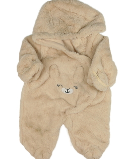 Hnědý chlupatý overal s čumáčkem 