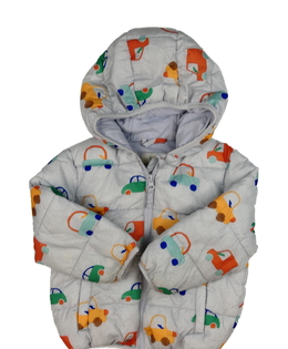 Šedá zimní bunda s auty M&S