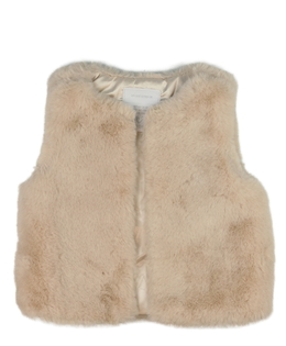 Hnědá chlupatá vesta