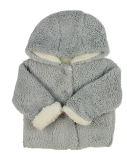 Šedý chlupatý kabátek 