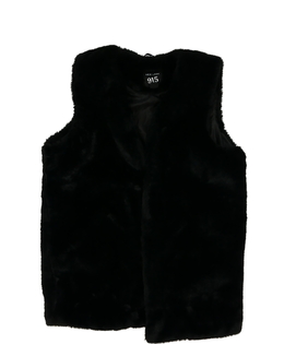 Černá kožíšková vesta New Look 