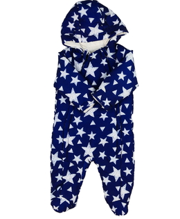 Modrá zimní kombinéza s hvězdami 