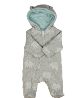 Šedý zimní overal se slony John Lewis