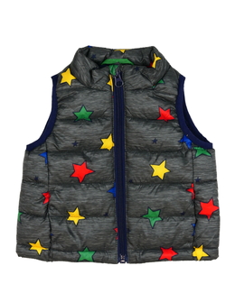Šedá prošívaná vesta s hvězdami Primark 