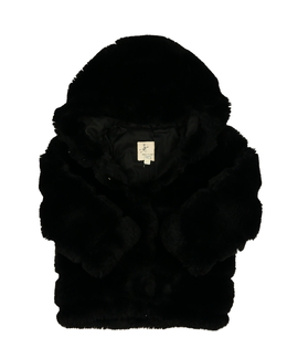 Černá kožíšková bunda River Island