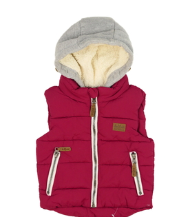 Bordo zimní vesta se šedou kapucí
