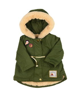 Zelená zimní bunda s nášivkami M&S