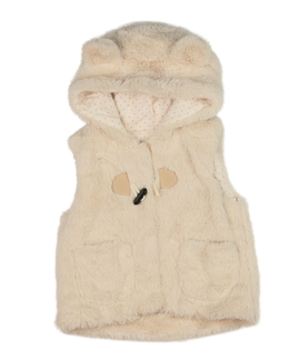 Krémová chlupatá vesta Nutmeg