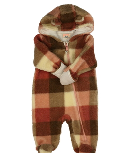 Růžová beránkový chlupatý overal Mantaray 