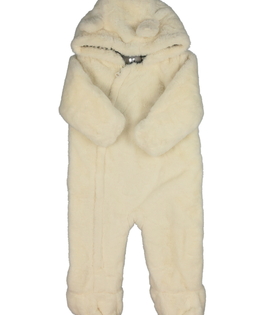Krémový chlupatý zimní overal 
