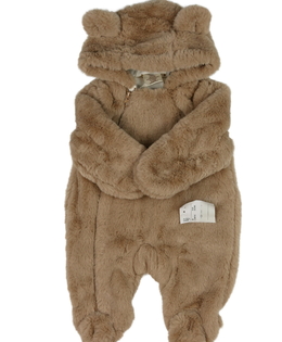 Nový hnědý chlupatý zimní overal 