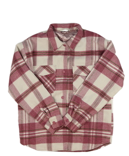 Růžovo-bílý košilový kabátek na patenty George