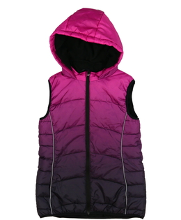 Růžovo-černá prošívaná vesta s barevným přelivem