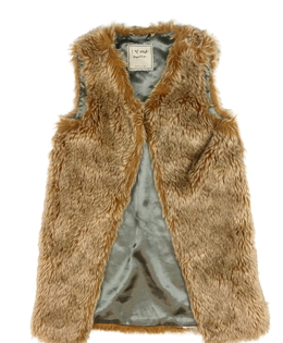 Hnědá chlupatá vesta Next