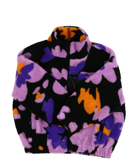 Černá huňatá barevně vzorovaná bundička Next