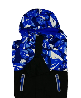 Modro-černá vzorovaná přechodová bunda 