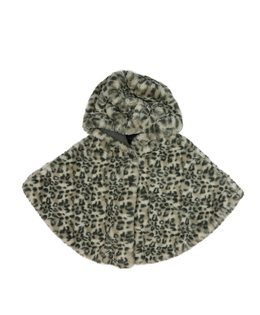 Šedé chlupaté pončo se zvířecím vzorem Next